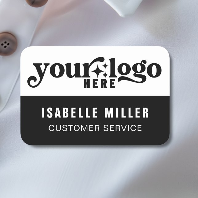 Safety Pin or Magnetic Employee Name Company Logo  Name Tag (Magnetic Employee Name Company Logo Name Tag)