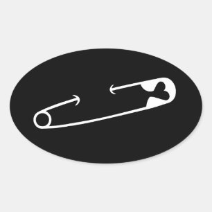 Safety Pin Solidarity Oval Sticker