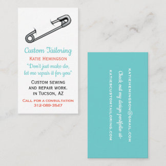 Safety Pin Tailoring Business Card