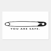 Safety Pin - You Are Safe. Sticker
