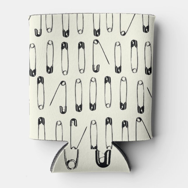 Safety Pins Seamless Pattern Can Cooler (Front)