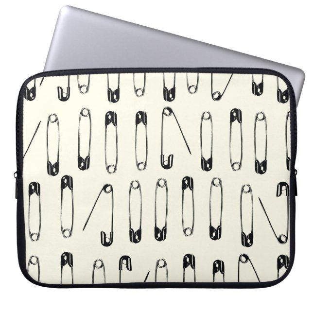 Safety Pins Seamless Pattern Laptop Sleeve (Front)