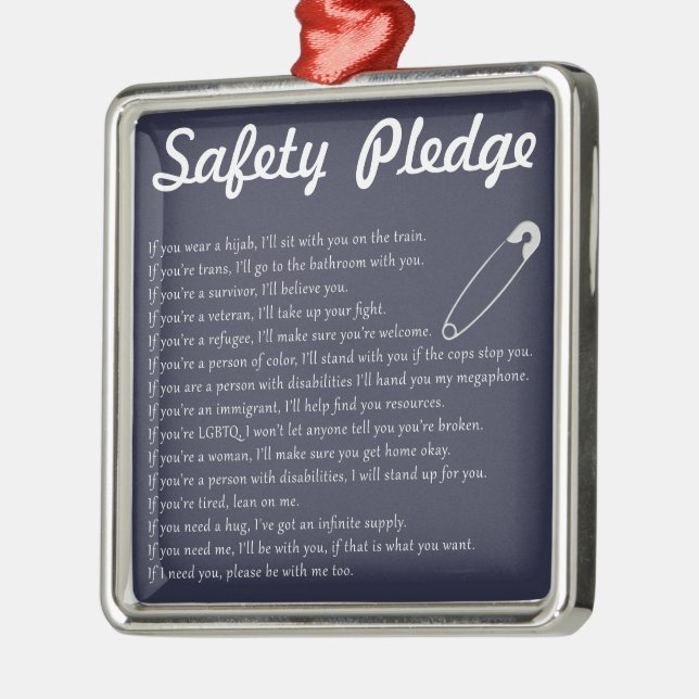 Safety Pledge Metal Tree Decoration (Left)