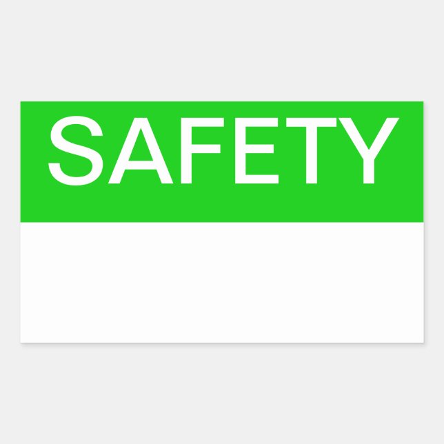 Safety Rectangular Sticker (Front)