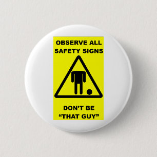 Safety Sign Warning 6 Cm Round Badge