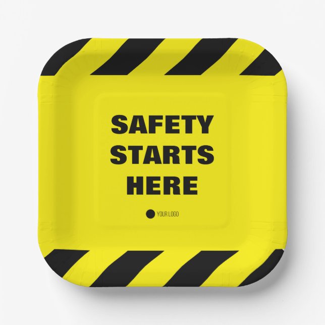 Safety Starts Here Safety Department Office Party Paper Plate (Front)