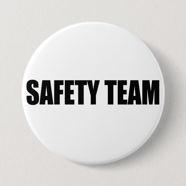 SAFETY TEAM AWARNESS 7.5 CM ROUND BADGE (Front)