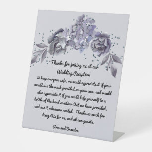 Safety Wedding Sign for Masks & Sanitizers 