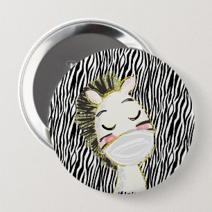 Safety Zebra Animal Child Coronavirus 10 Cm Round Badge