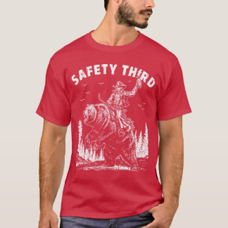 Safetyhird Funny Guys Grizzly Bear Cowboy Western  T-Shirt