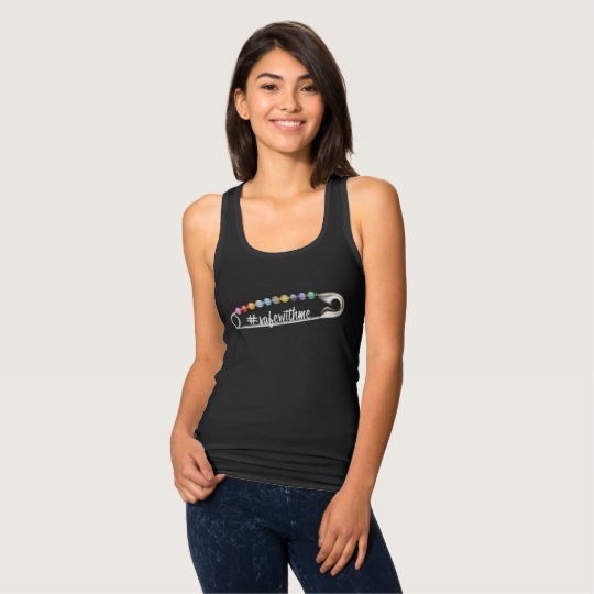 #SafeWithMe Women's Dark Racerback Tank Top
