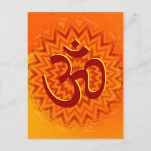 Saffrom Yellow Om Postcard