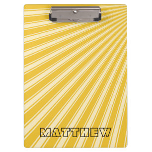 Saffron Colour Stripe Funky Pattern Clipboard