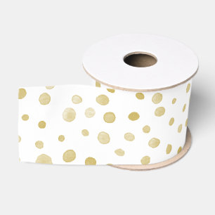 Saffron Confetti Watercolor Dots Ribbon Grosgrain Ribbon