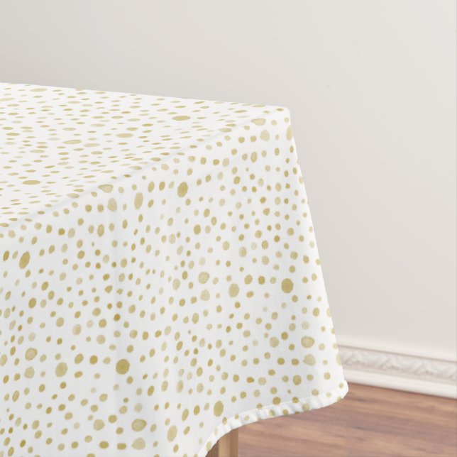 Saffron Confetti Watercolor Dots Table Cloth (In Situ)