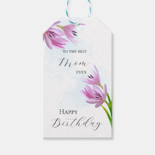 Saffron Flower Watercolor Art Birthday Gift Tags
