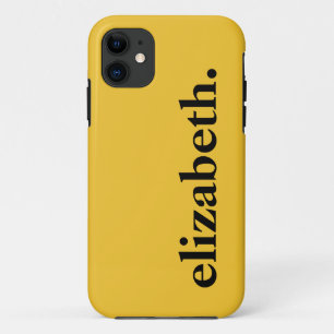 Saffron Gold Solid Colour Elegant Name  iPhone 11 Case