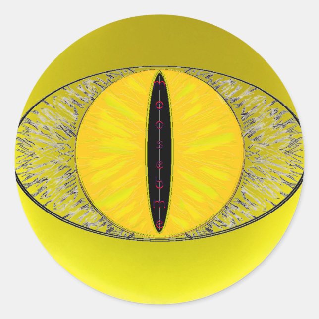 Saffron Hues Orb Eye Classic Round Sticker (Front)
