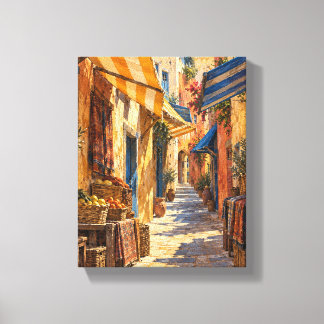 Saffron Market Awnings Colourful Street Canvas Pri Print