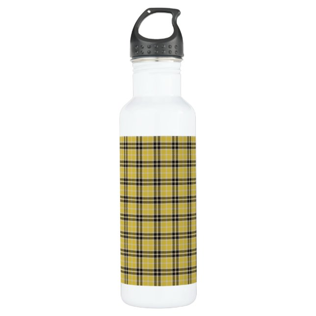 Saffron Plaid Customisable 710 Ml Water Bottle (Front)