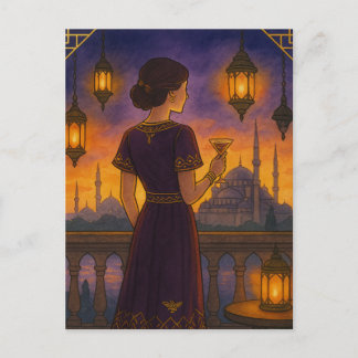 Saffron Skies, Sapphire Nights Postcard