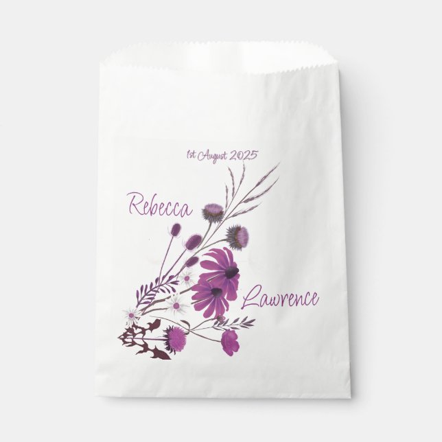 Saffron Sky Wildflowers - favour bags (Front)