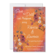 Saffron Sky Wildflowers - Wedding save the date 