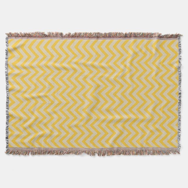 Saffron Spice Moods Chevrons Throw Blanket (Front)
