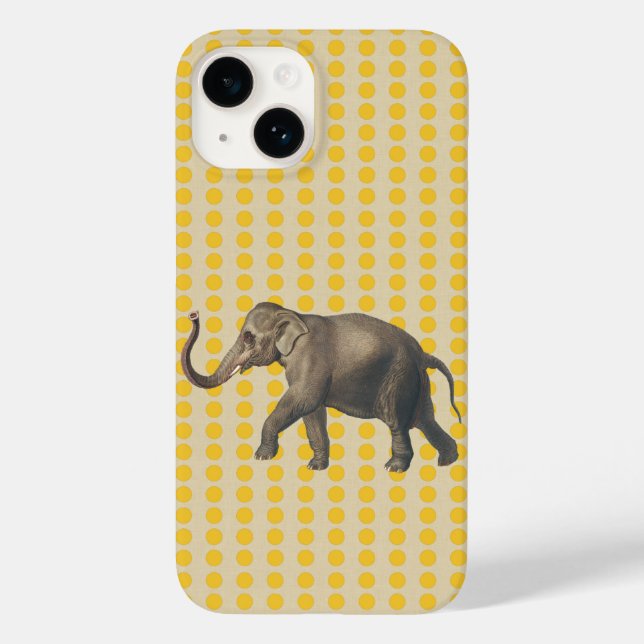 Saffron Spice Moods Dots with Elephant Case-Mate iPhone Case (Back)