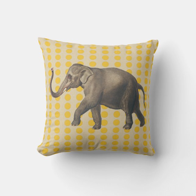 Saffron Spice Moods Dots with Elephant Cushion (Front)