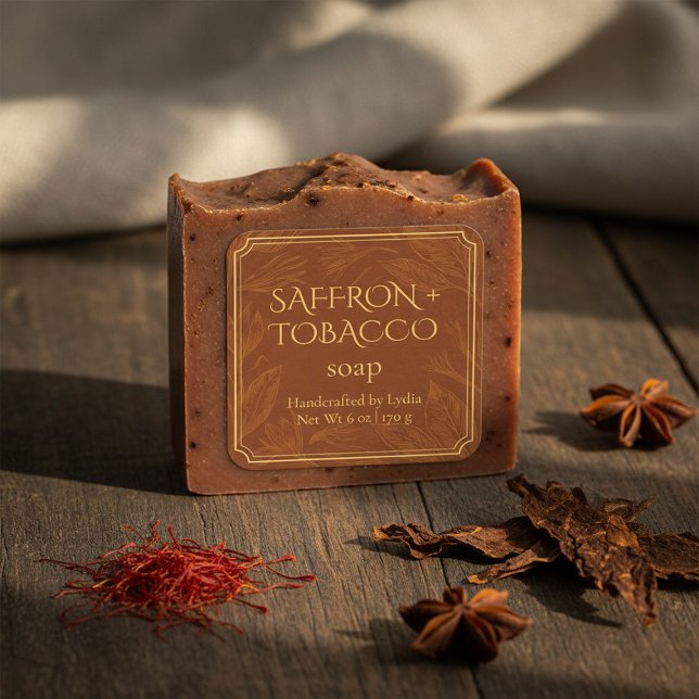 Saffron + Tobacco Custom Handmade Soap Label (Creator Uploaded)