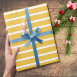 Saffron Yellow White Horizontal Striped Wrapping Paper<br><div class="desc">Saffron Yellow and White Horizontal Striped Wrapping Paper</div>