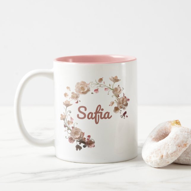 Safia Floral Mug (With Donut)