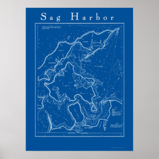 Sag Harbour, New York Nautical Chart Poster