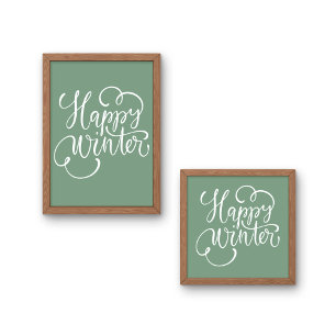 Saga Green Happy winter Christmas Poster
