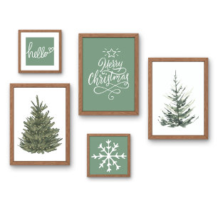 Saga Green Hello Christmas wall art