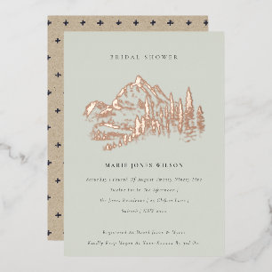 Saga Green Rose Gold Mountain Pine Bridal Shower