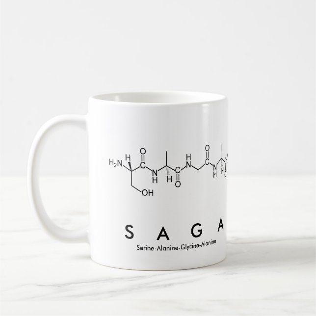 Saga peptide name mug (Left)
