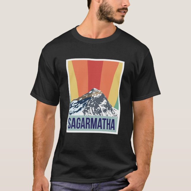 Sagarmatha Mountains Retro National Park Tibet Nep T-Shirt (Front)