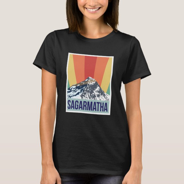 Sagarmatha Mountains Retro National Park Tibet Nep T-Shirt (Front)