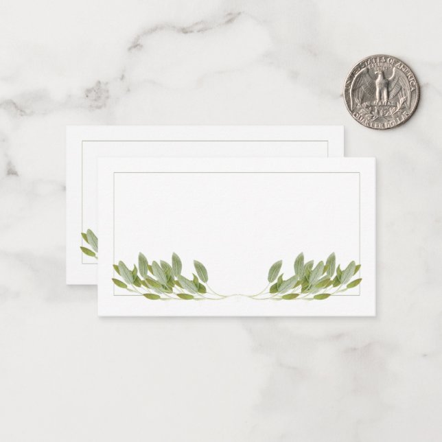 SAGE 3.5x2 Flat Note Card / Horizontal (Front/Back In Situ)