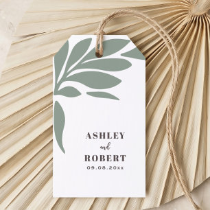 Sage and Blush Tropical Abstract Floral Wedding Gift Tags