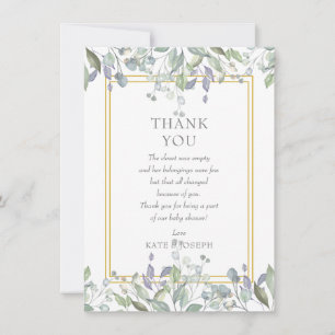 Sage and Lilac Pasture Baby Shower Thank You Poem