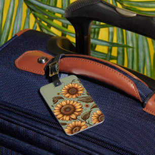 Sage and Sunflowers Luggage Tag
