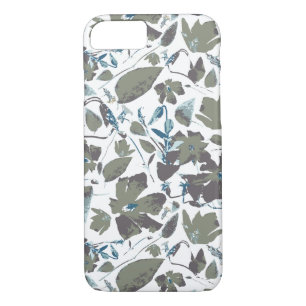 Sage And Teal-Blue Floral Watercolor Pattern iPhone 8/7 Case