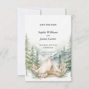Sage and Terracotta Glamping Bell Tent Bohemian Save The Date