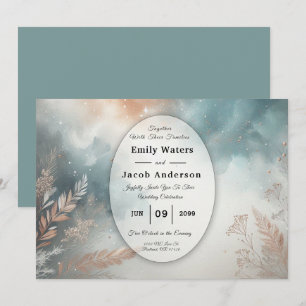Sage and Terracotta Stardust Skies Wedding Invitation