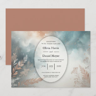 Sage and Terracotta Stardust Skies Wedding Invitation