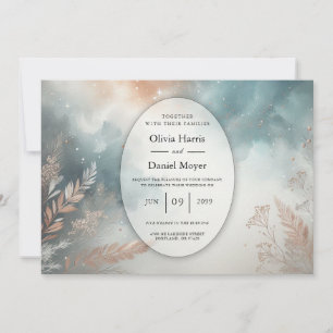 Sage and Terracotta Stardust Skies Wedding Invitation