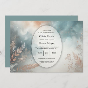 Sage and Terracotta Stardust Skies Wedding Invitation